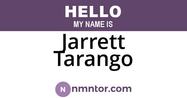 Jarrett Tarango