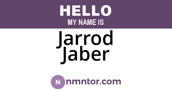 Jarrod Jaber