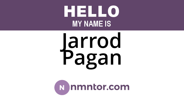 Jarrod Pagan