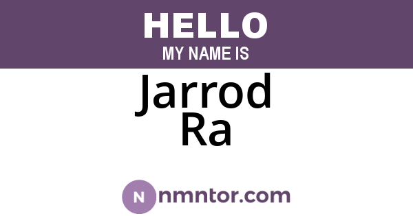 Jarrod Ra