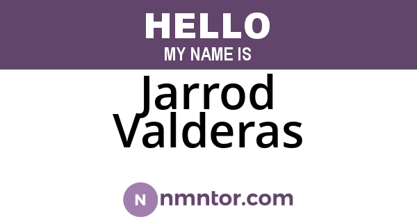 Jarrod Valderas