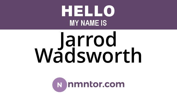 Jarrod Wadsworth