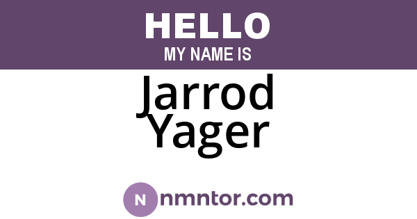 Jarrod Yager