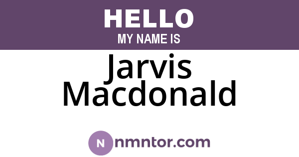 Jarvis Macdonald