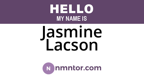 Jasmine Lacson