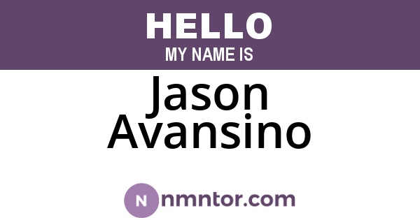 Jason Avansino
