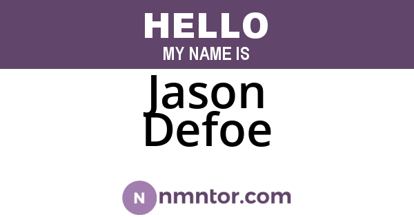 Jason Defoe