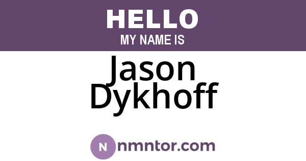 Jason Dykhoff