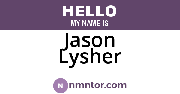 Jason Lysher
