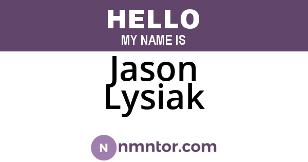 Jason Lysiak