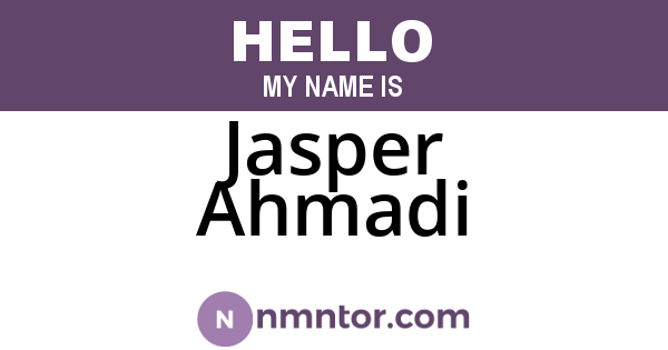 Jasper Ahmadi