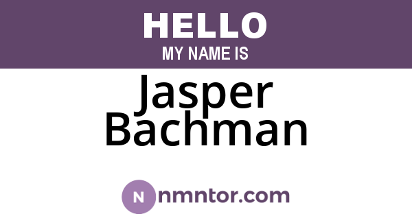Jasper Bachman