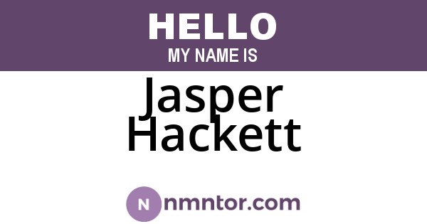 Jasper Hackett