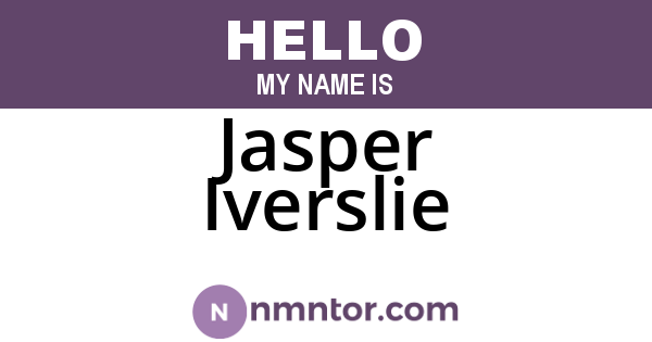 Jasper Iverslie