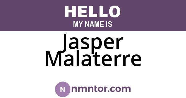 Jasper Malaterre