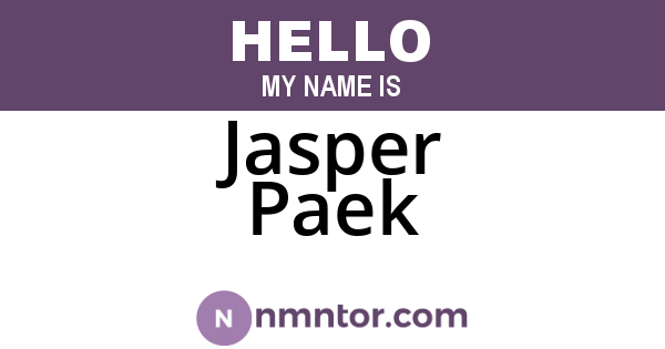 Jasper Paek