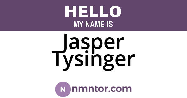 Jasper Tysinger