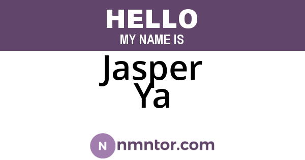 Jasper Ya