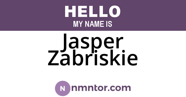 Jasper Zabriskie