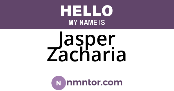 Jasper Zacharia