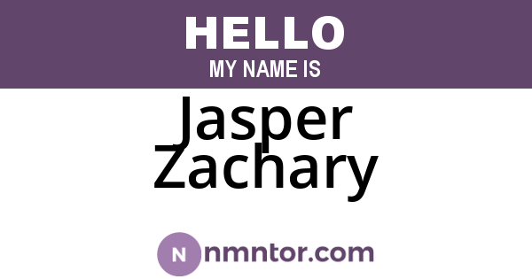 Jasper Zachary