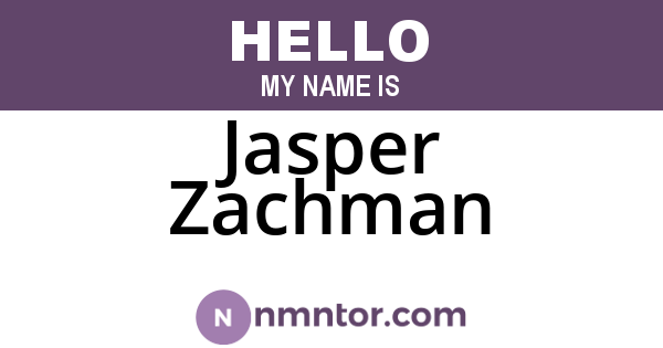 Jasper Zachman