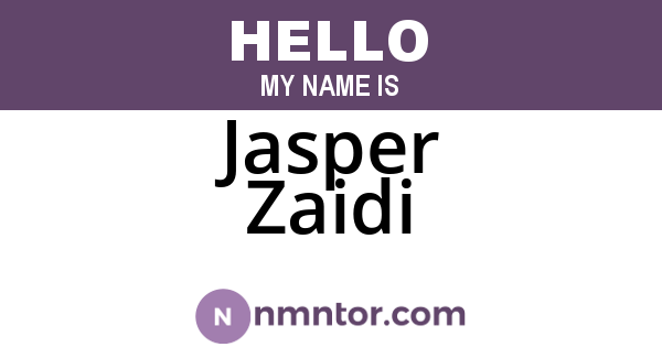 Jasper Zaidi