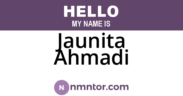 Jaunita Ahmadi