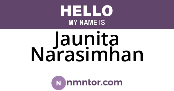 Jaunita Narasimhan