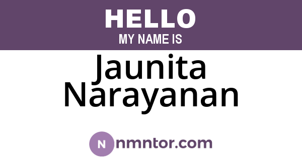 Jaunita Narayanan