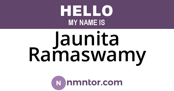 Jaunita Ramaswamy