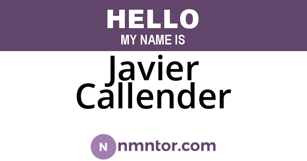 Javier Callender