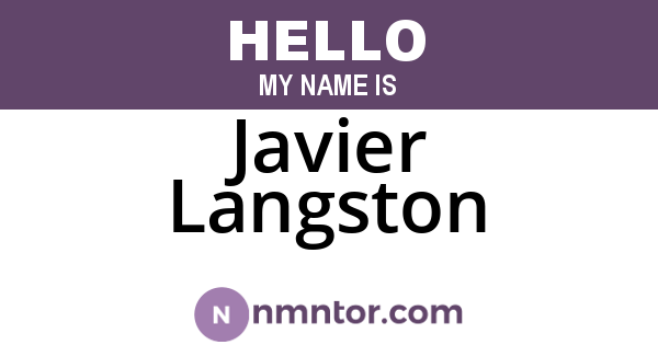 Javier Langston
