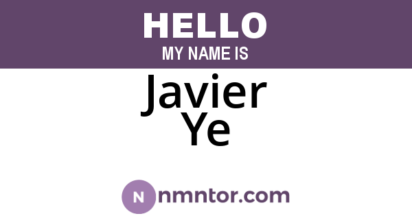 Javier Ye