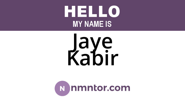 Jaye Kabir