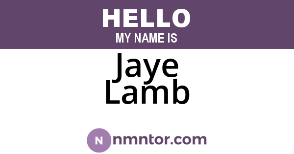 Jaye Lamb