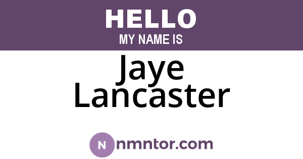 Jaye Lancaster