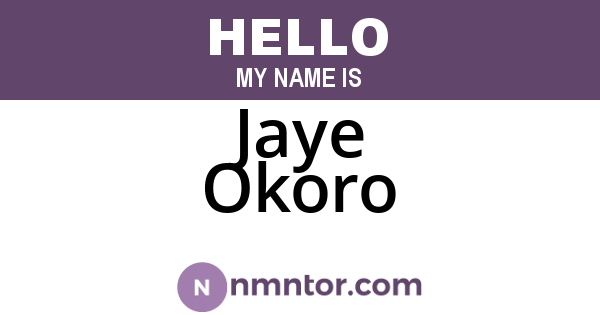 Jaye Okoro