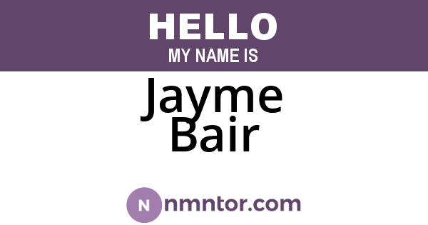 Jayme Bair