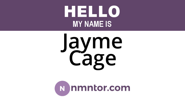 Jayme Cage