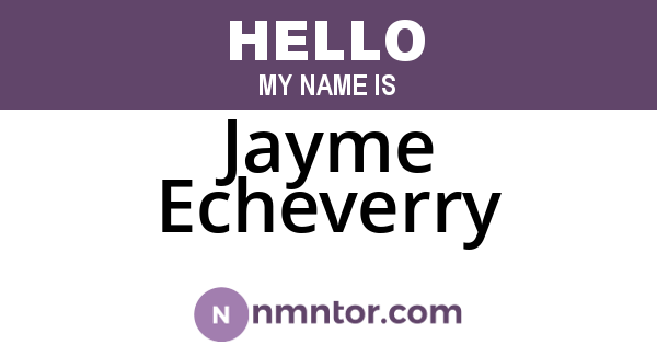 Jayme Echeverry