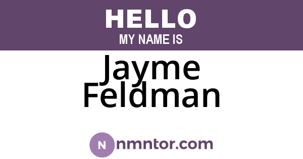 Jayme Feldman