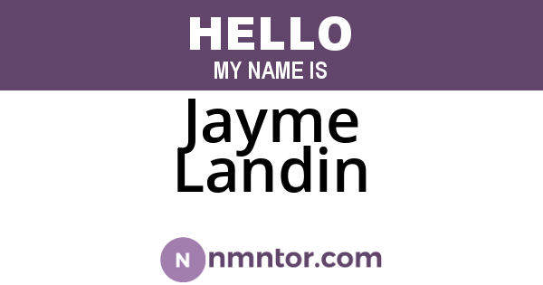 Jayme Landin