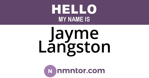 Jayme Langston
