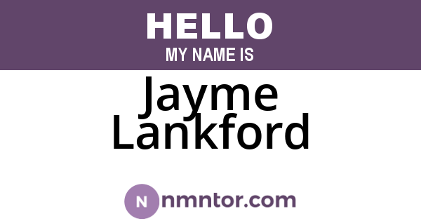 Jayme Lankford