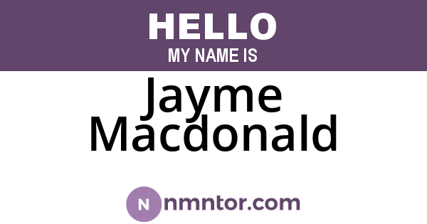 Jayme Macdonald