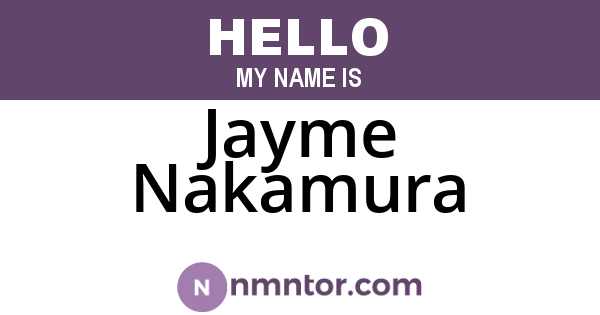 Jayme Nakamura