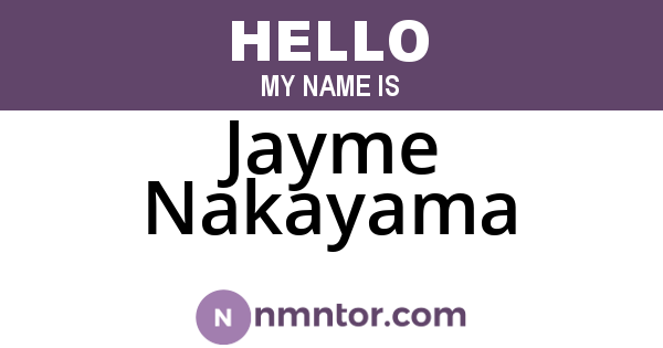 Jayme Nakayama