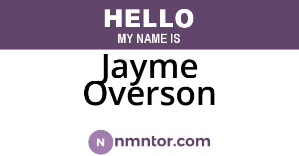 Jayme Overson