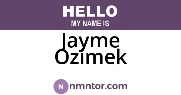 Jayme Ozimek